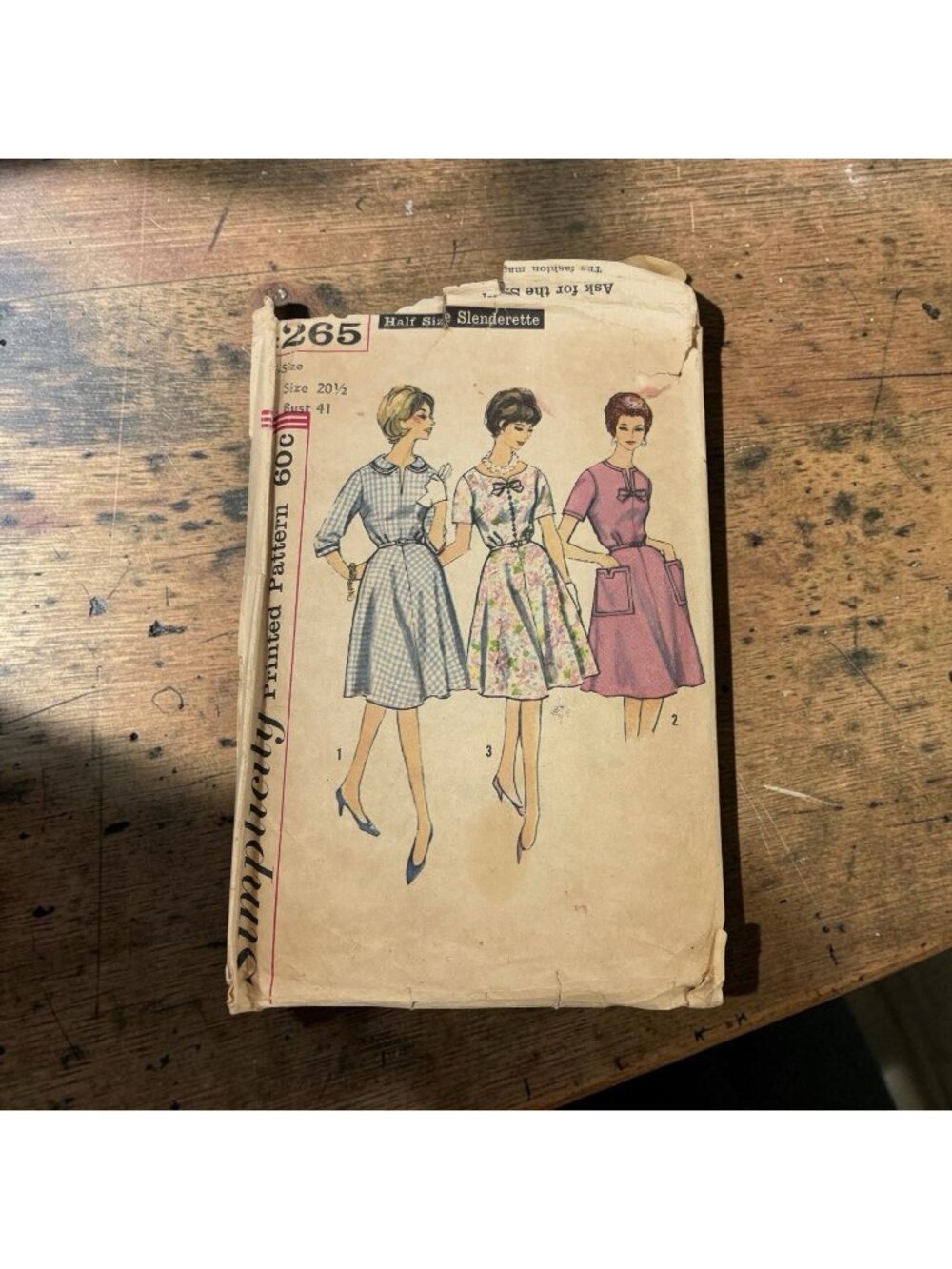Vintage 1960s Sewing Pattern Womens Sz 20 Dress Skirt Formal 4265